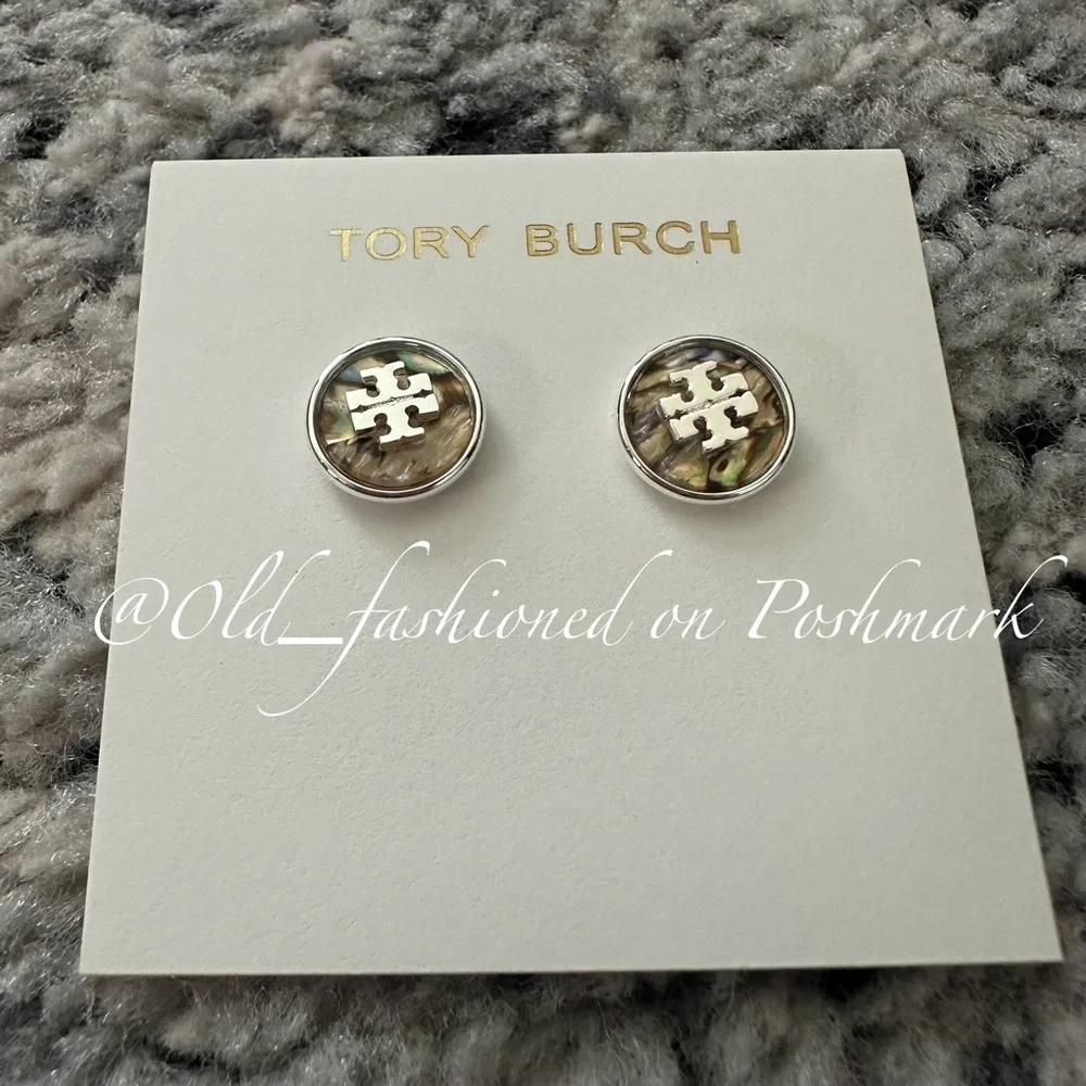 Price Firm - TORY BURCH Abalone Stud Earrings